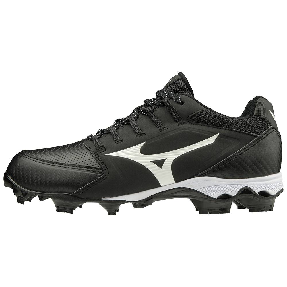 Tenis Softball Mizuno 9-Spike Advanced Finch Elite 4 TPU Molded - Mulher - Pretas/Branco - SOJMP4098